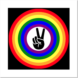 Gay Pride Peace Shield Posters and Art